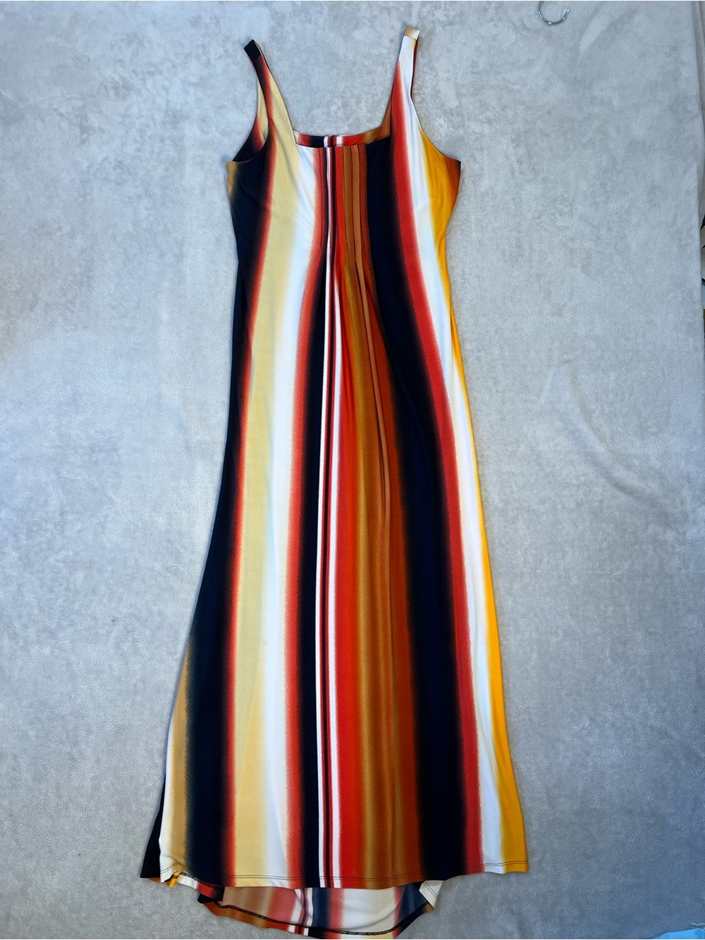 Glamour Vintage Sleeveless Maxi Dress in Red, Orange, Black & Cream